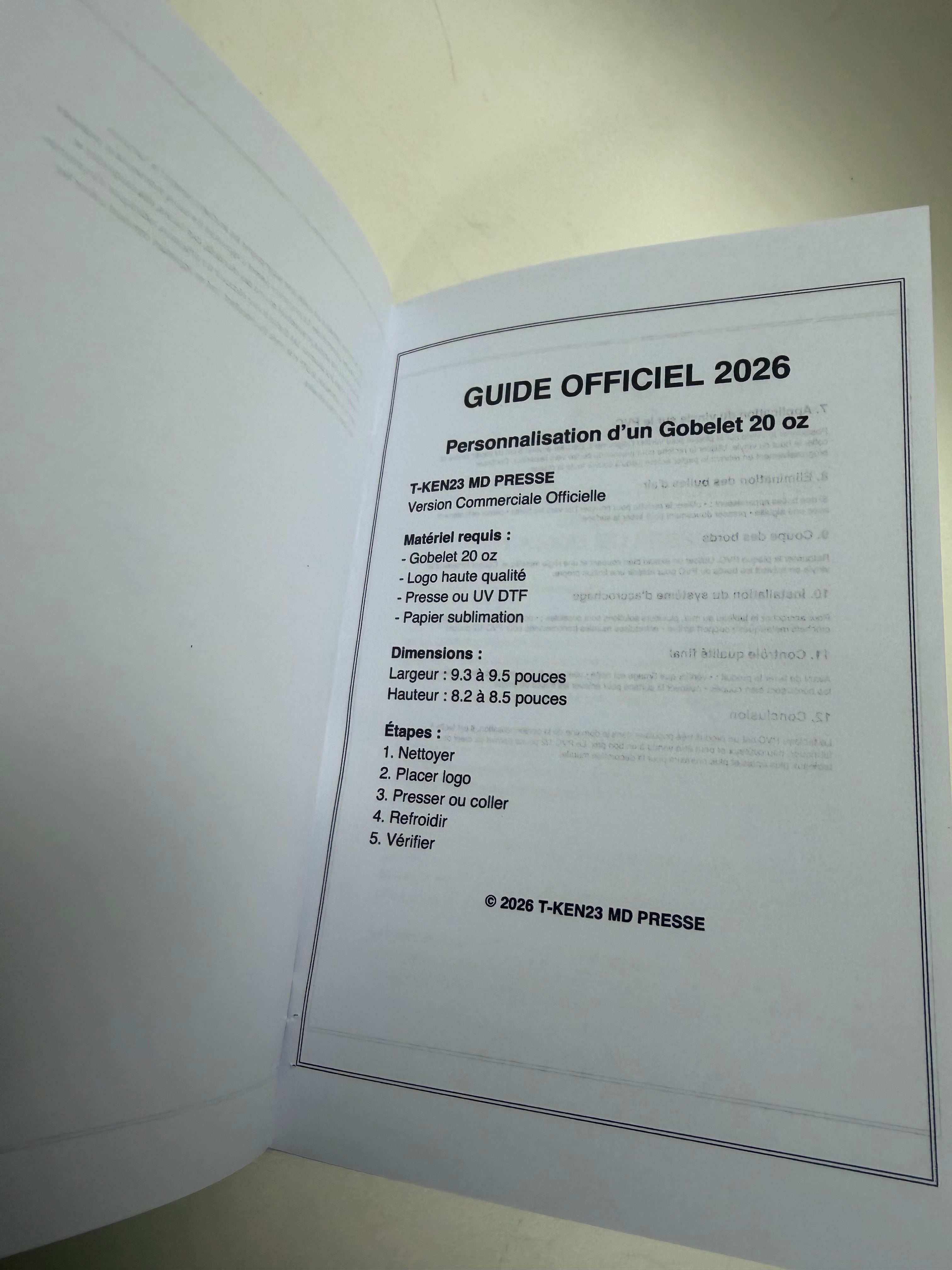 GUIDE OFFICIEL FORMATION IMPRESSIONS & PERSONNALISATION . Sublimation / DTF / Vinyle