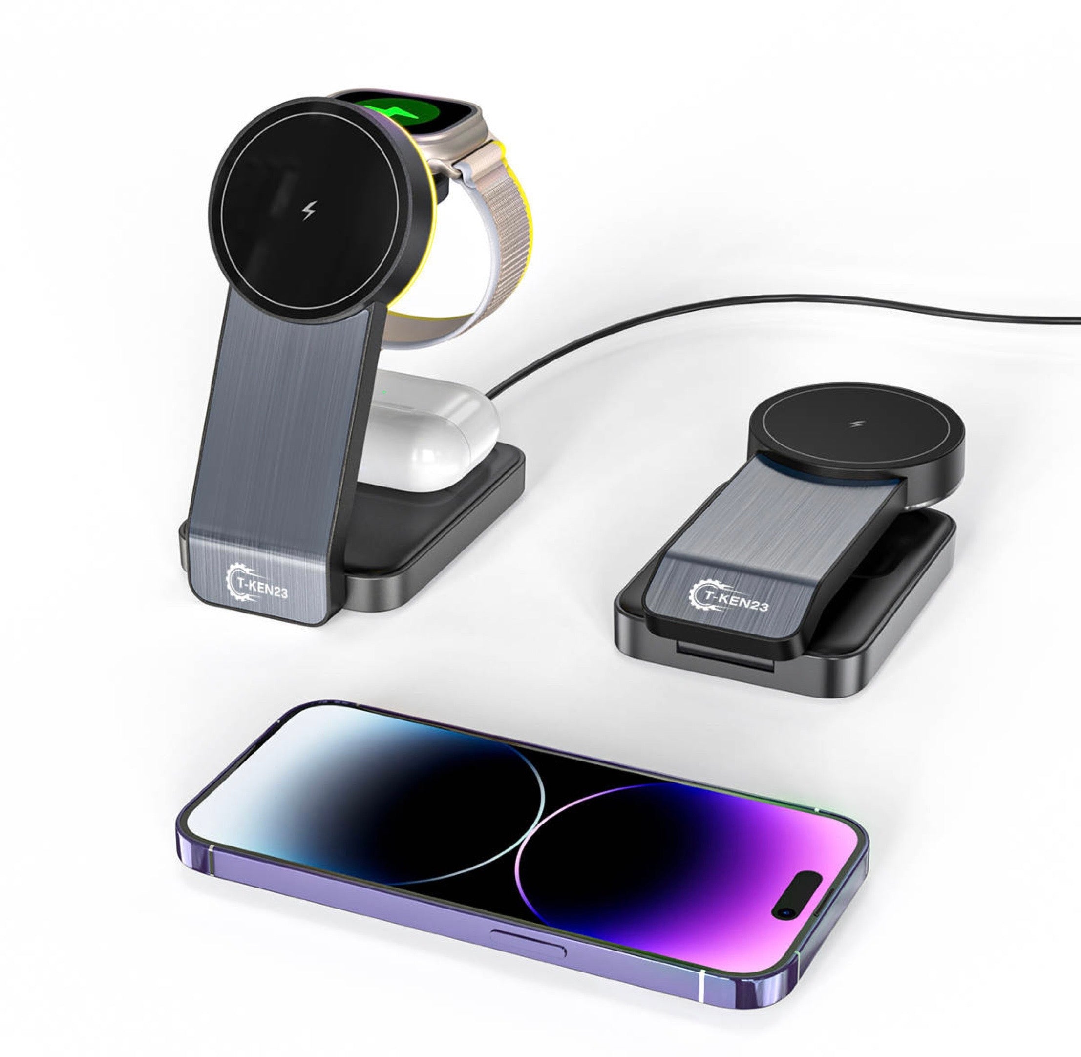 Chargeur sans fils 3 en 1 Pour iPhone