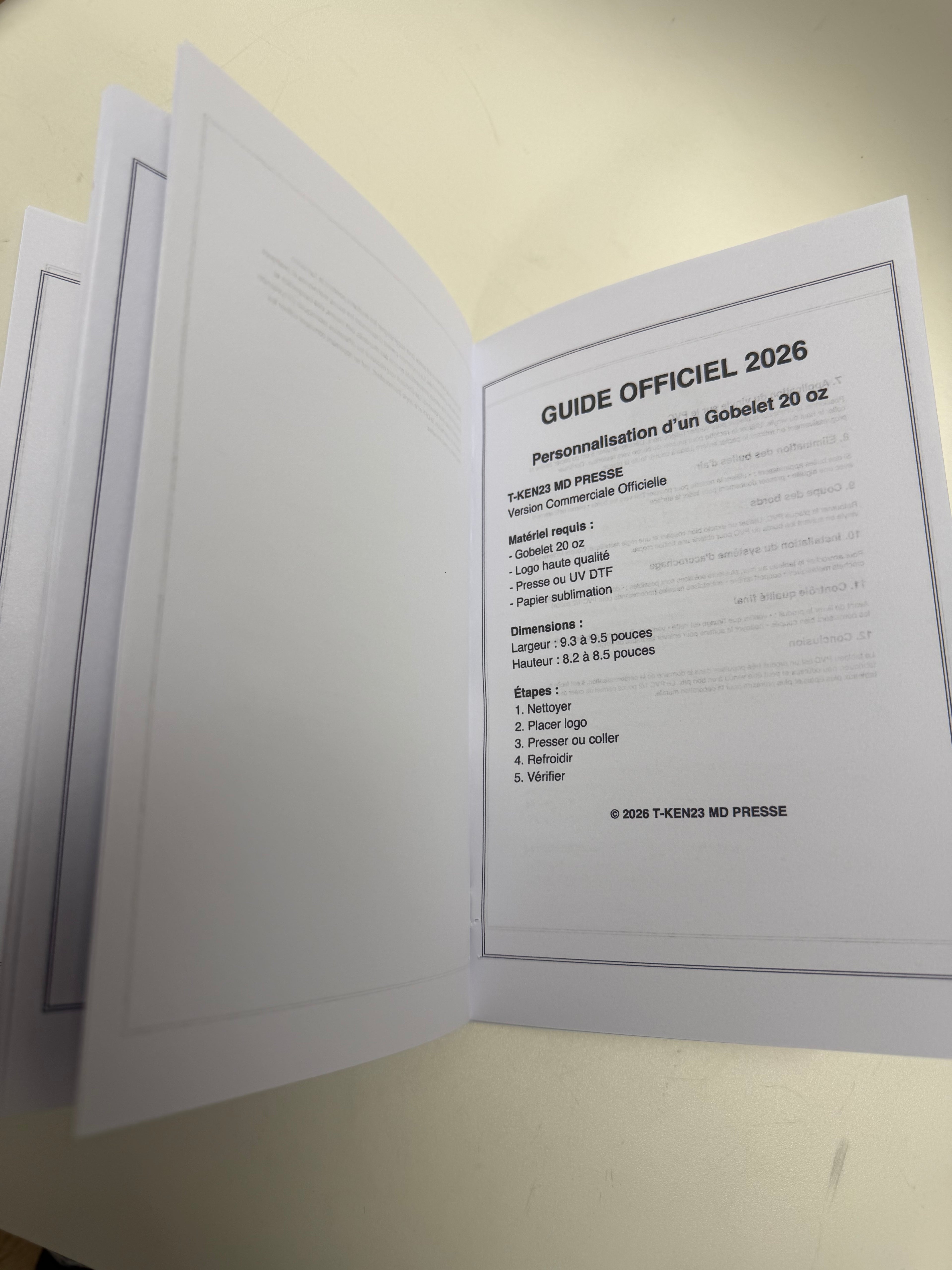 GUIDE OFFICIEL FORMATION IMPRESSIONS & PERSONNALISATION . Sublimation / DTF / Vinyle