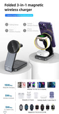 Chargeur sans fils 3 en 1 Pour iPhone
