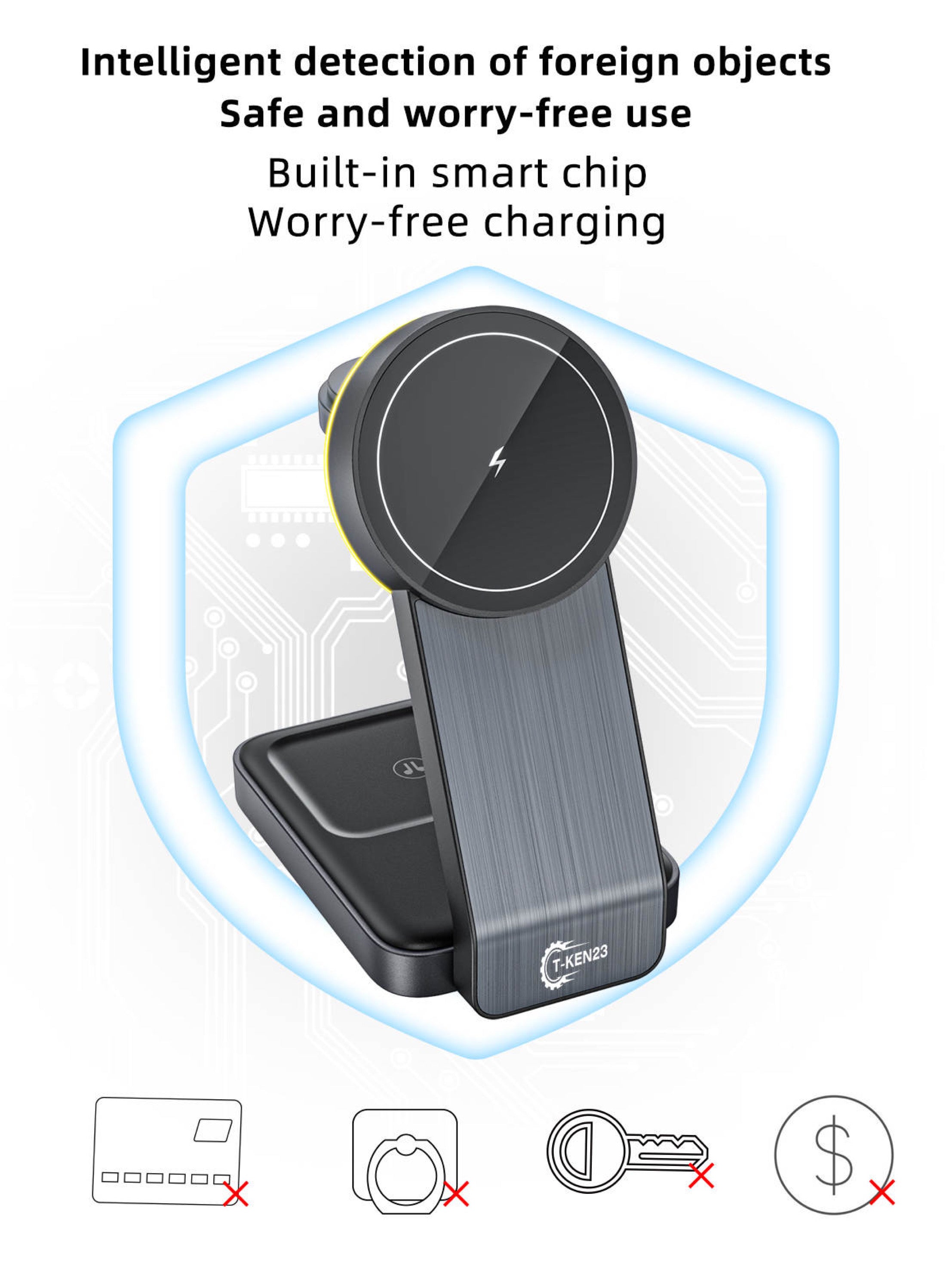 Chargeur sans fils 3 en 1 Pour iPhone